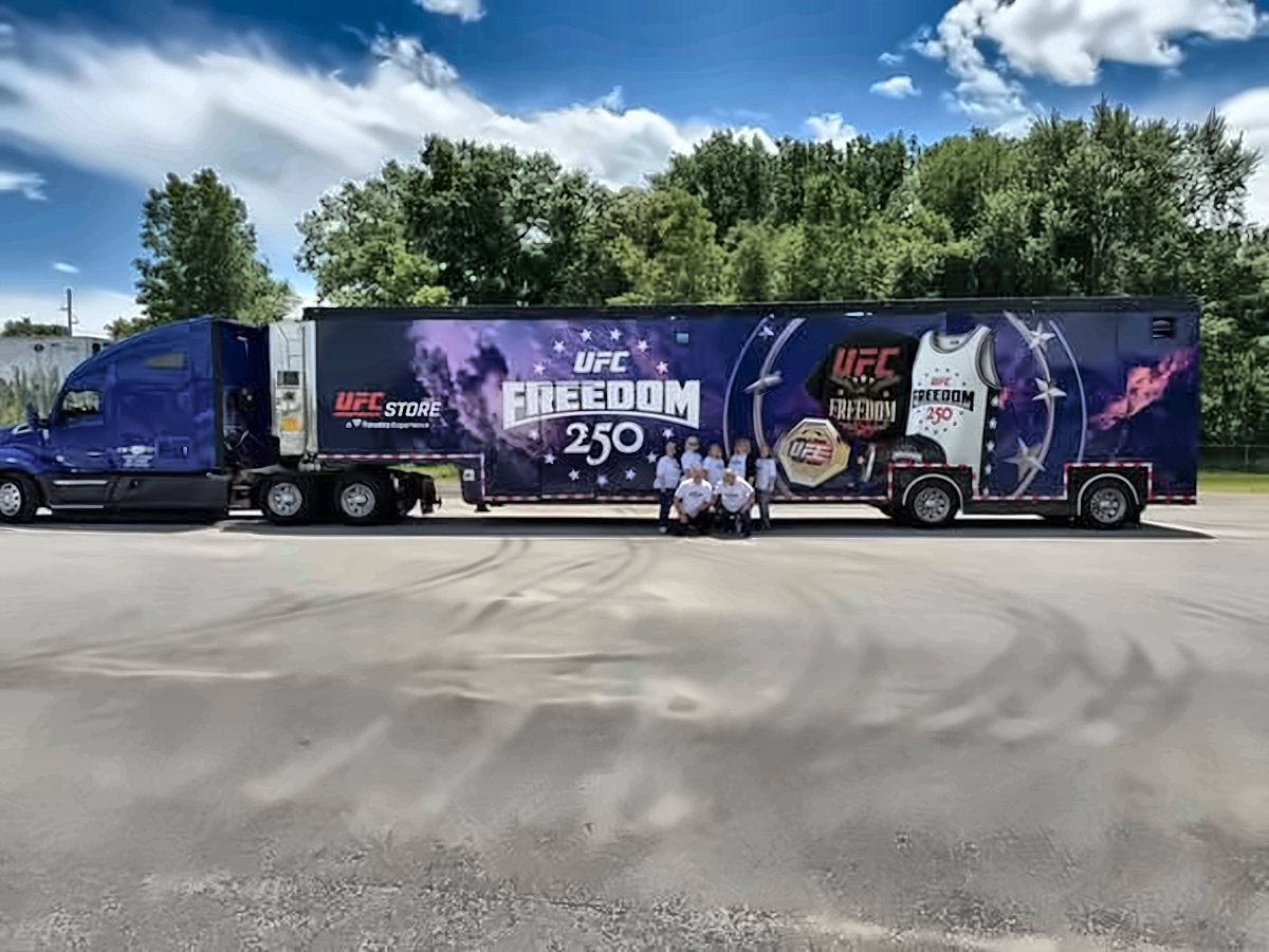 CW tractor and UFC trailer with crew